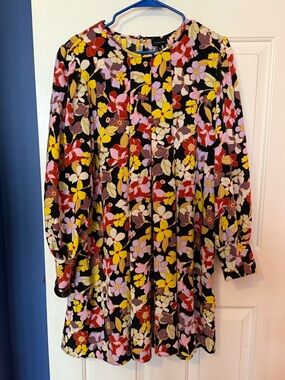 Who What Wear Bright 70's Style Floral Mini Dress